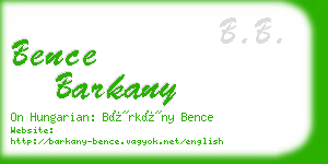 bence barkany business card